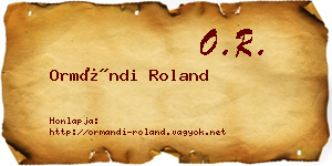 Ormándi Roland névjegykártya